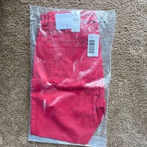 LOFT red frayed jeans NWT